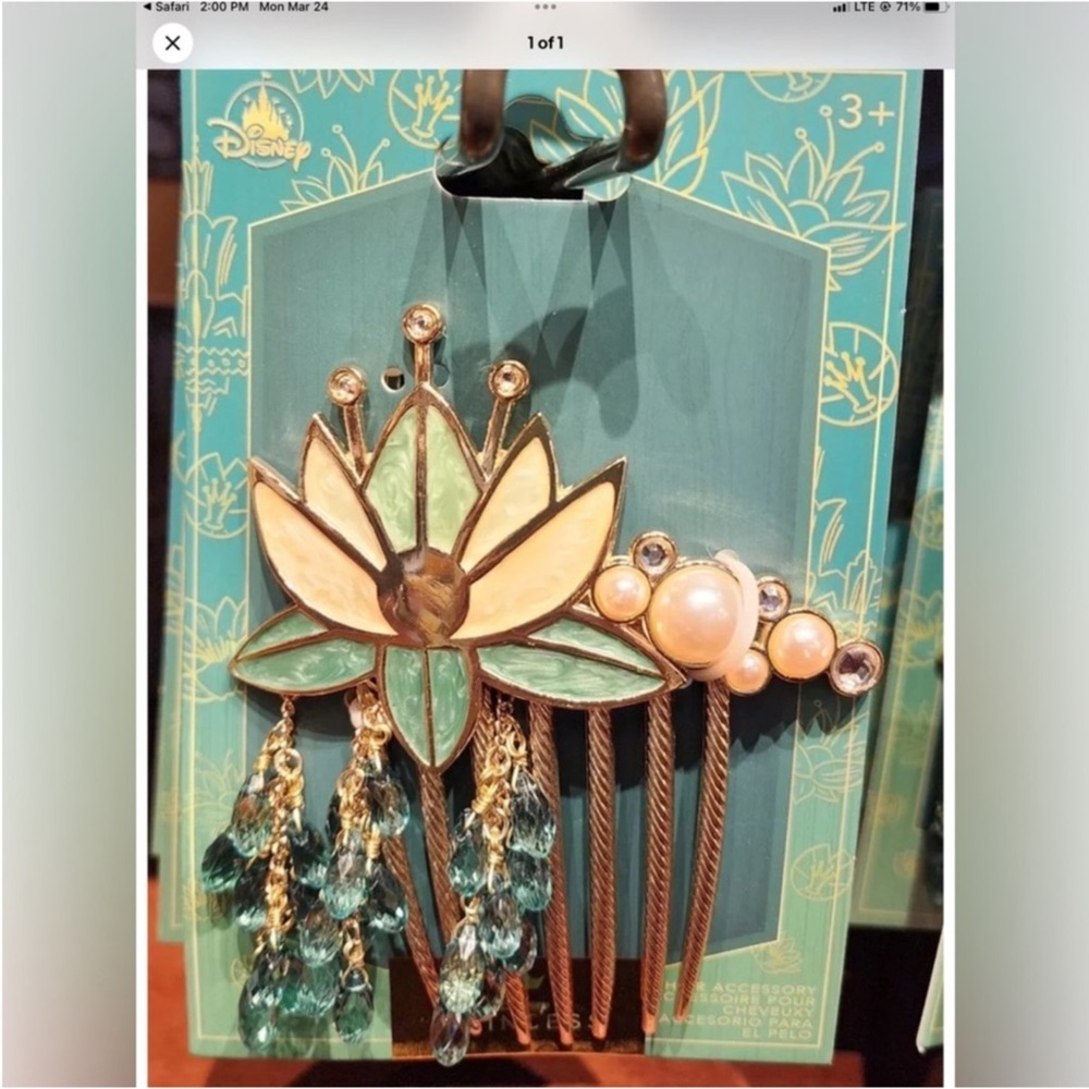 Disney park princess Tiana hair clip